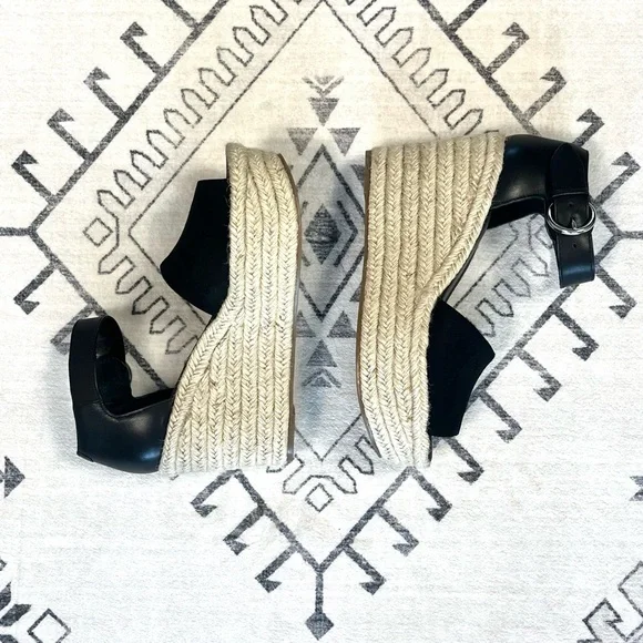 Marc Fisher LTD Alita Espadrille Wedge Sandals in Black Size 10 - Picture 5 of 10